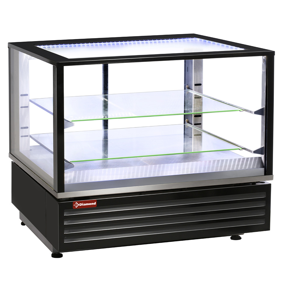 Vitrina caliente EN o GN, ventilada, 2 niveles, NEGRA