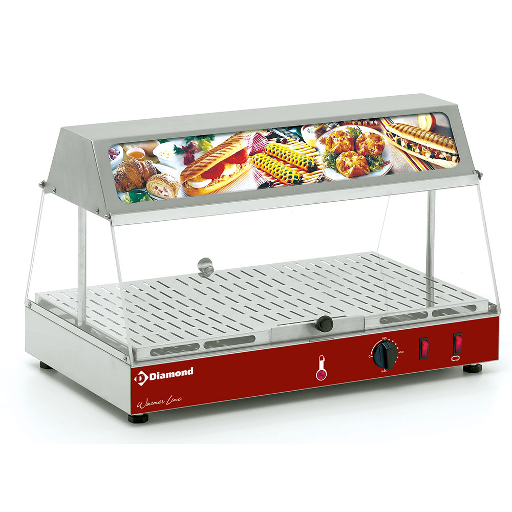 Vitrina calientadora con iluminacion