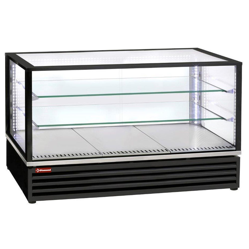 Vitrina enfriadora, EN o GN, ventilado, 3 niveles, NEGRO