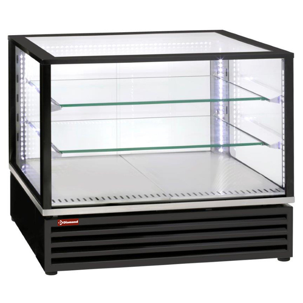 Vitrina enfriadora, EN o GN, ventilado, 3 niveles, NEGRO