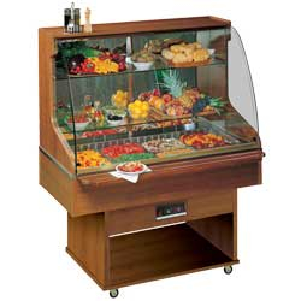 Mueble de 4 GN 1/1 - 150 mm y vitrina refrigerada