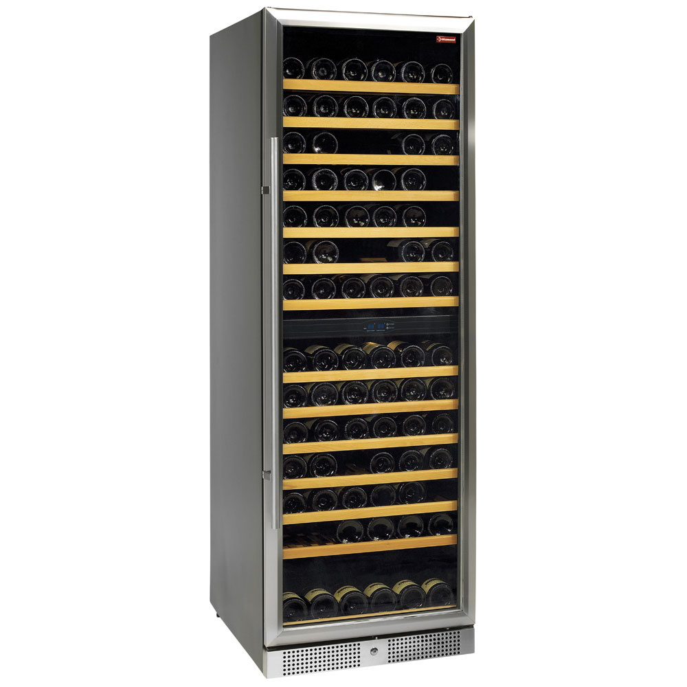 Armario para vinos, ventilada , 375 Lt., puerta de acero inoxidable, 2 T°  BLACK