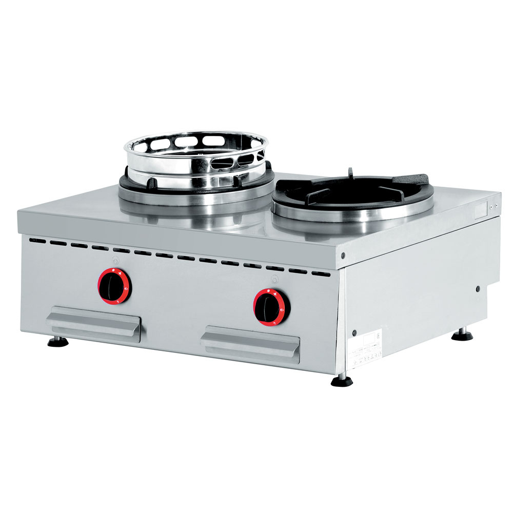 Fuegos wok a gas de mesa, 2 fuegos (2x 13 kW)