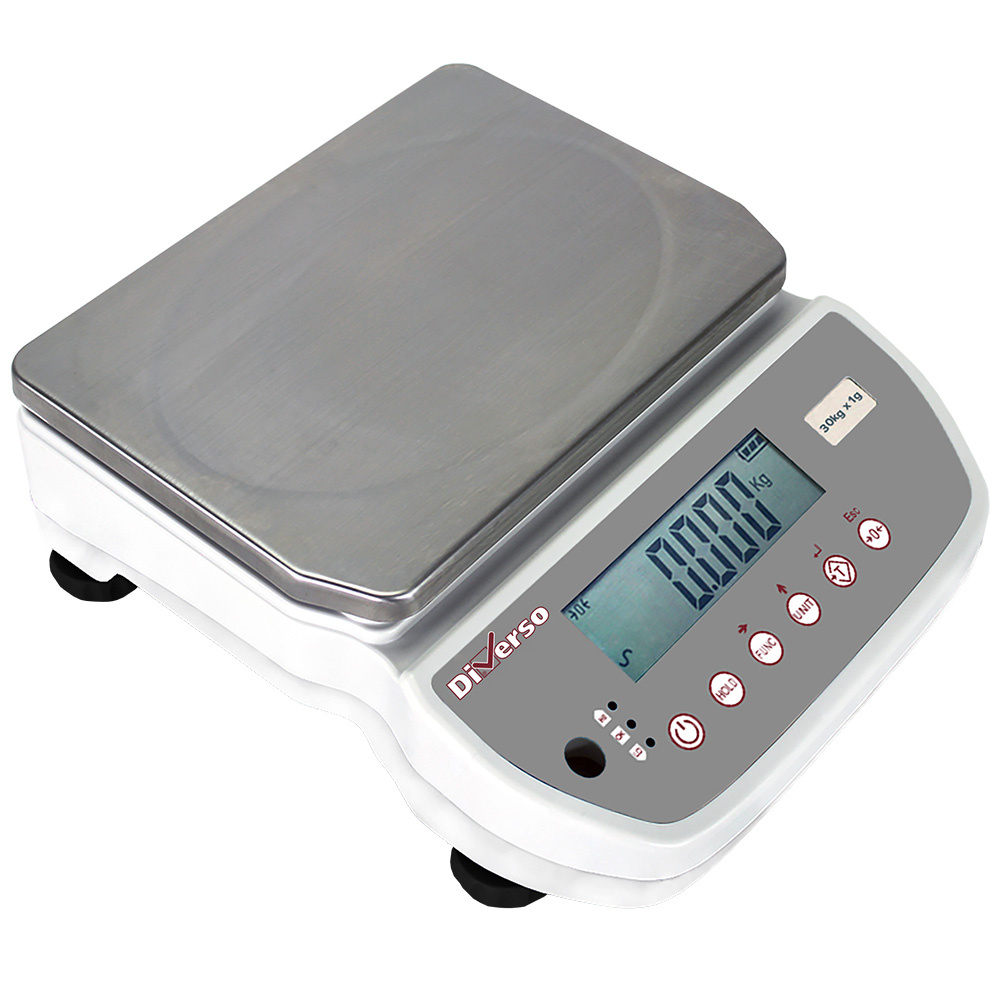 Balanza electrónica de acero inoxidable, 30Kg x 1g