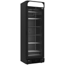 Vitrina ventilada negativa acristalada de 374 litros - 5 niveles fijos con caja de luz - NEGRO
