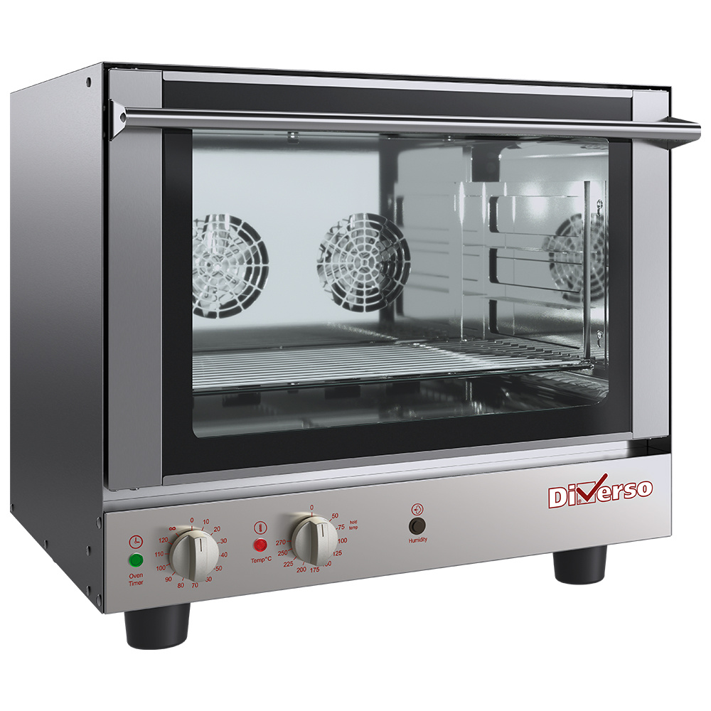 Horno de convección, eléctrico, 4x GN1/1 + umidificador manual