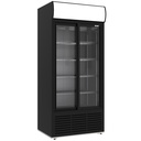Vitrina positiva, ventilada, 783 litros, 2 puertas correderas, con caja iluminada, NEGRO