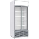Vitrina positiva, ventilada, 783 litros, 2 puertas correderas, con caja iluminada, BLANCA
