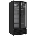 Vitrina positiva ventilada, 804 litros, 2 puertas batientes, NEGRO