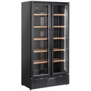 Armario para vinos, doble puerta, 460 litros, 1 temperatura - NEGRO