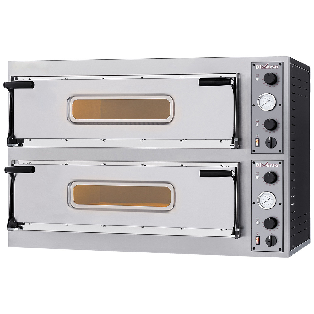 Horno eléctrico 2x 2 pizzas diam. 350mm, 2 cámaras