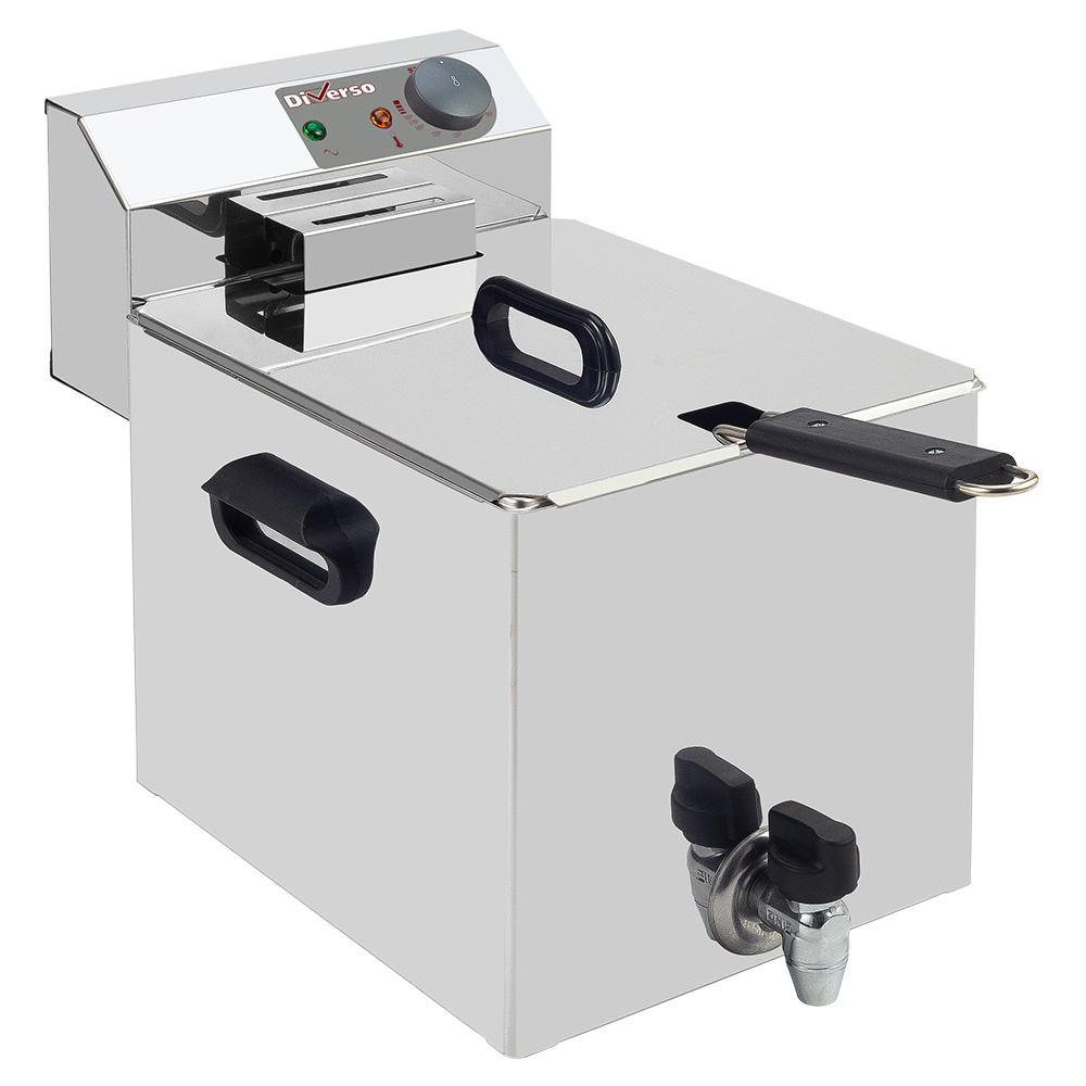 Freidora eléctrica de mesa 8 litros + grifo