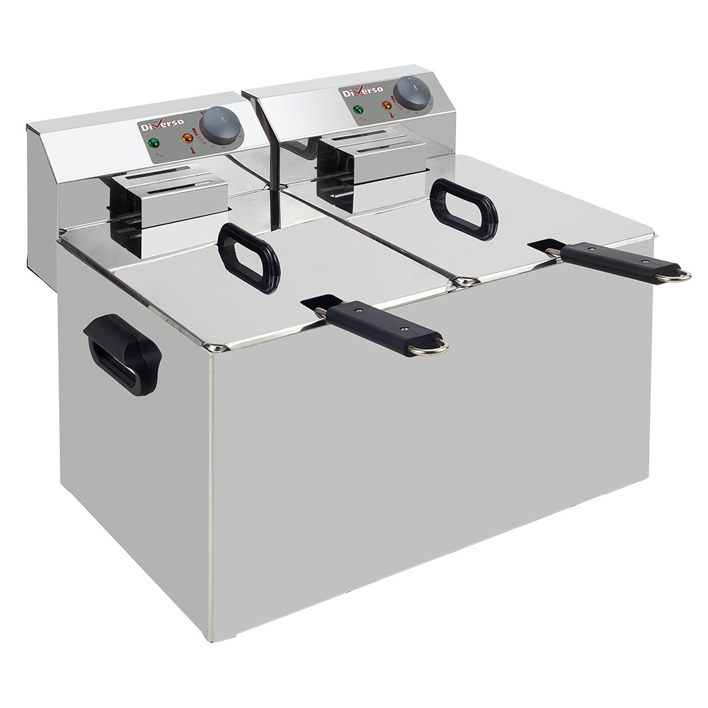 Freidora eléctrica de mesa 2x 7 litros