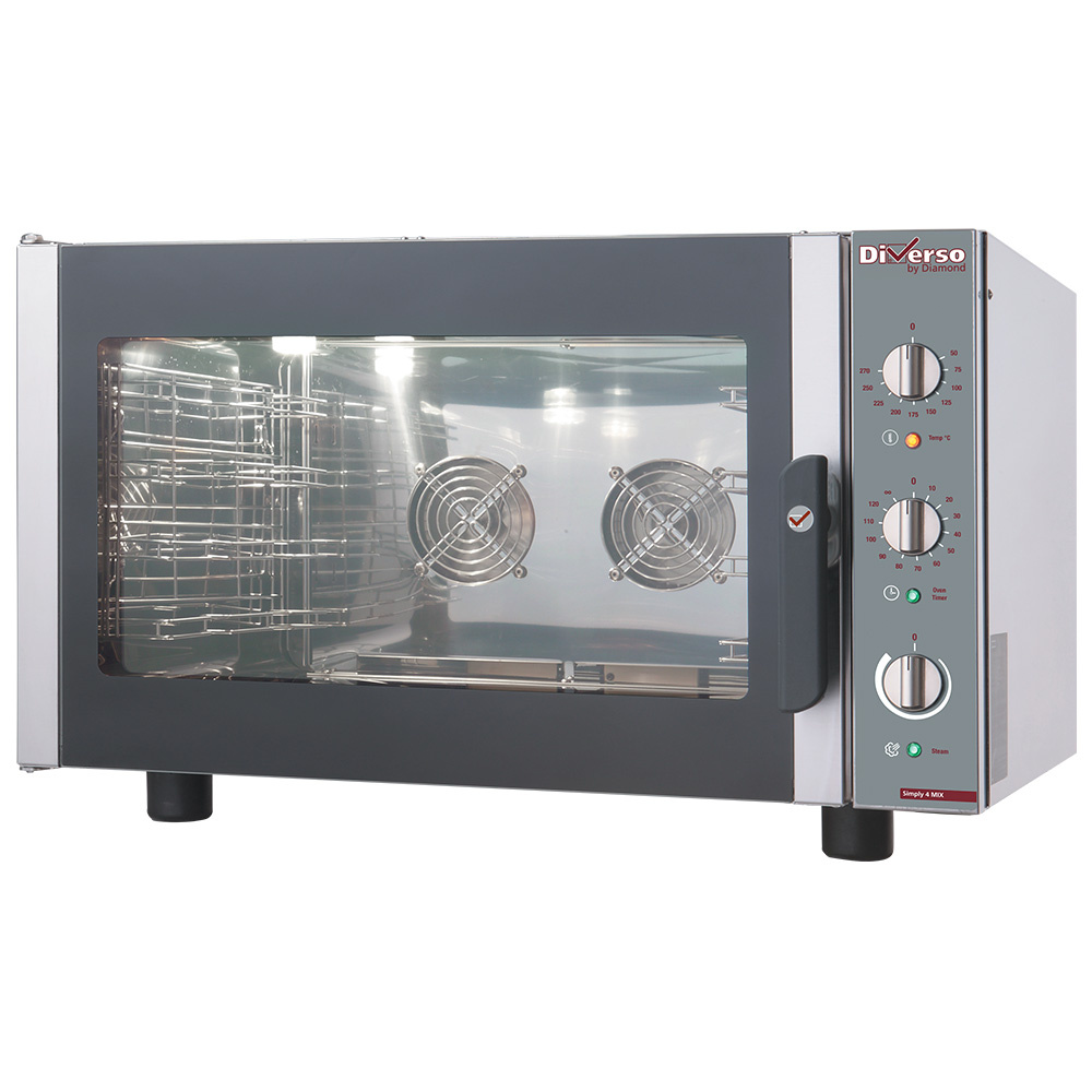 Horno eléctrico vapor-convección, 4x GN 1/1 o 600x400 mm