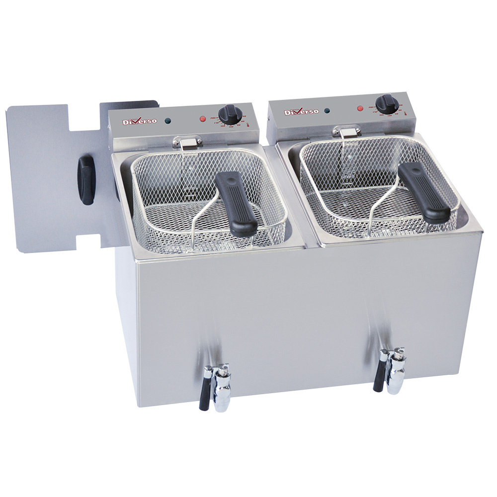 Freidora eléctrica de mesa 2x 8 litros + grifo