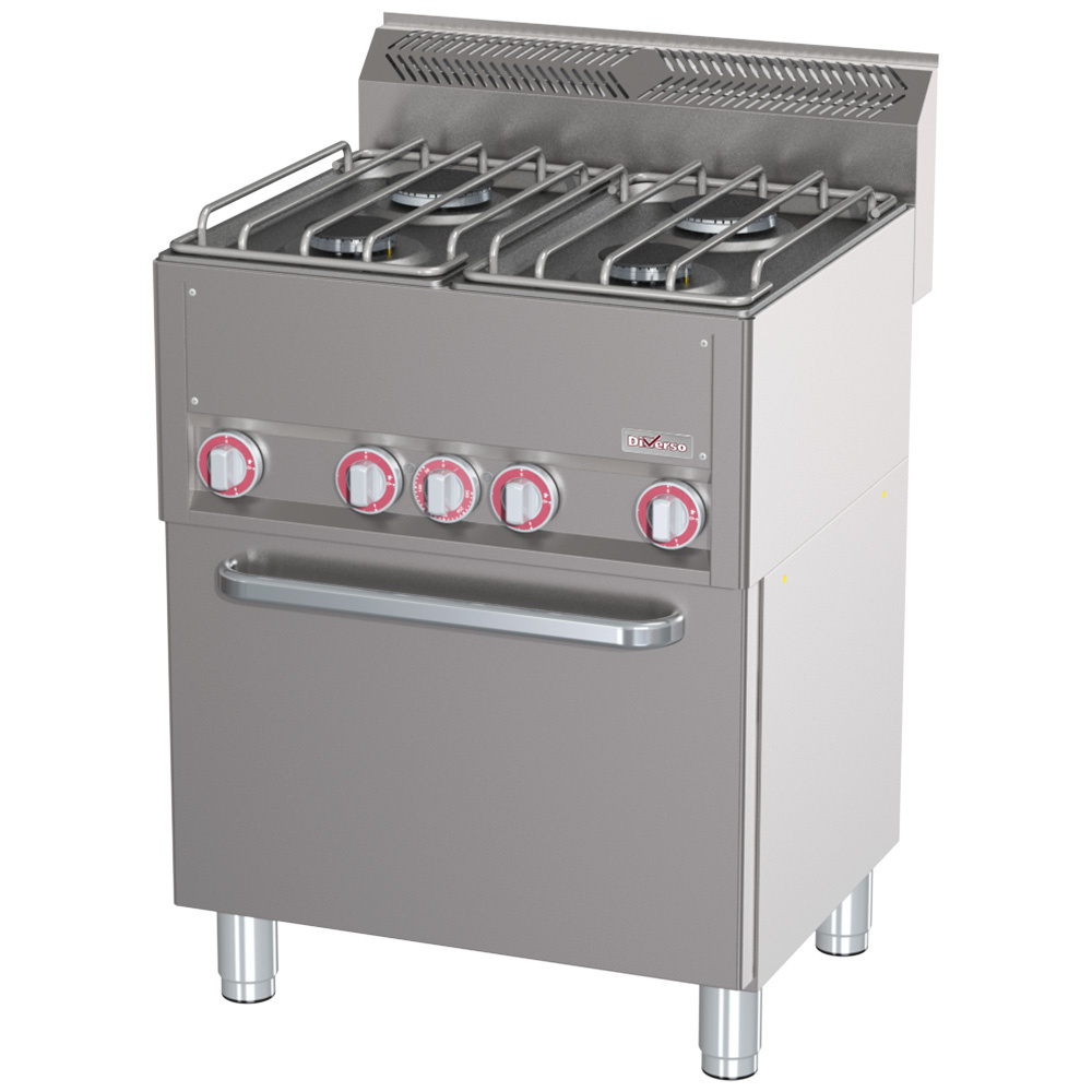 Cocina 4 fuegos con horno de convección GN1/1
