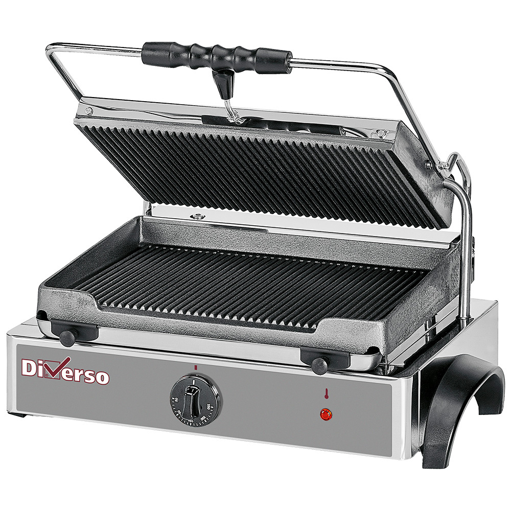Grill panini eléctrico MEDIUM, placas acanaladas
