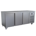 Mesa frigorífica y ventilada, 3 puertas GN 1/1 (405 Lit.), sobre ruedas
