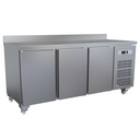 Mesa frigorífica y ventilada, 3 puertas GN 1/1 (405 Lit.), sobre ruedas