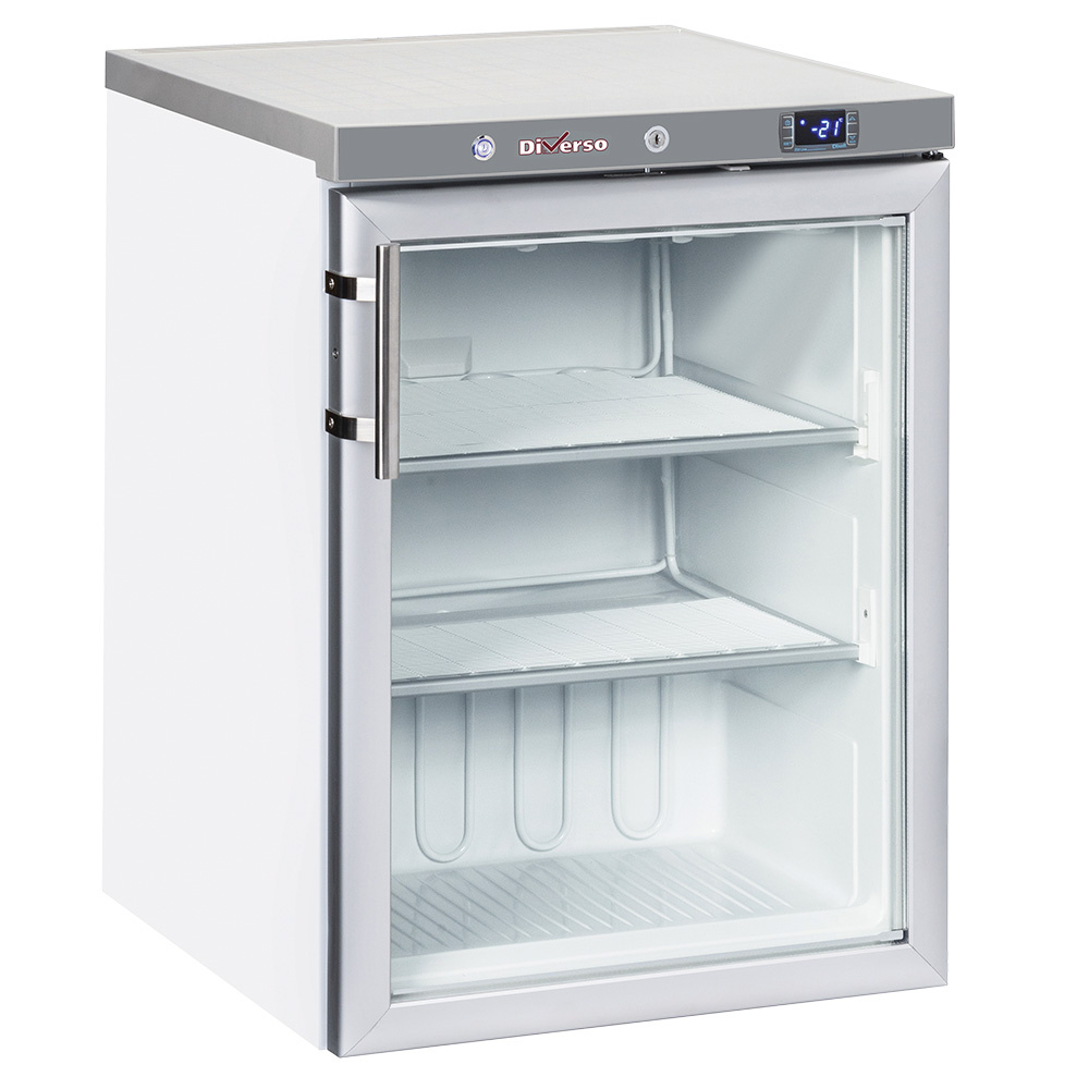 Congelador estático, puerta de vidrio, 200 litros - Blanco