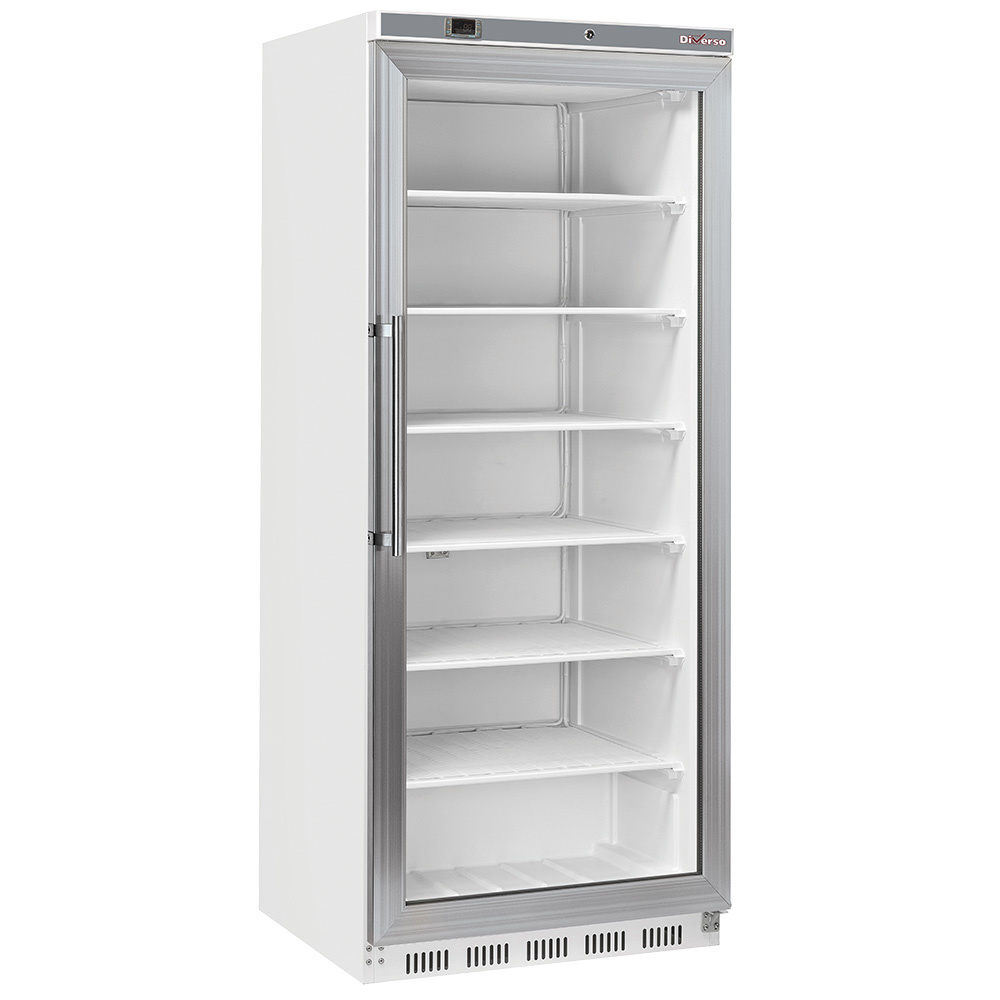 Armario congelador, puerta de vidrio, estático, 600 litros - Blanco