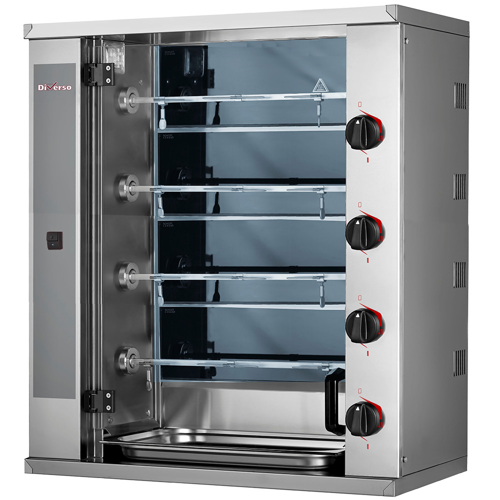 Asador de pollos vitrocerámico, 4 espadas (12 pollos) SMALL