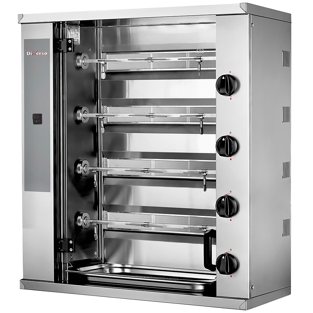 Asador  de gas, 4 espadas (12 pollos) SMALL
