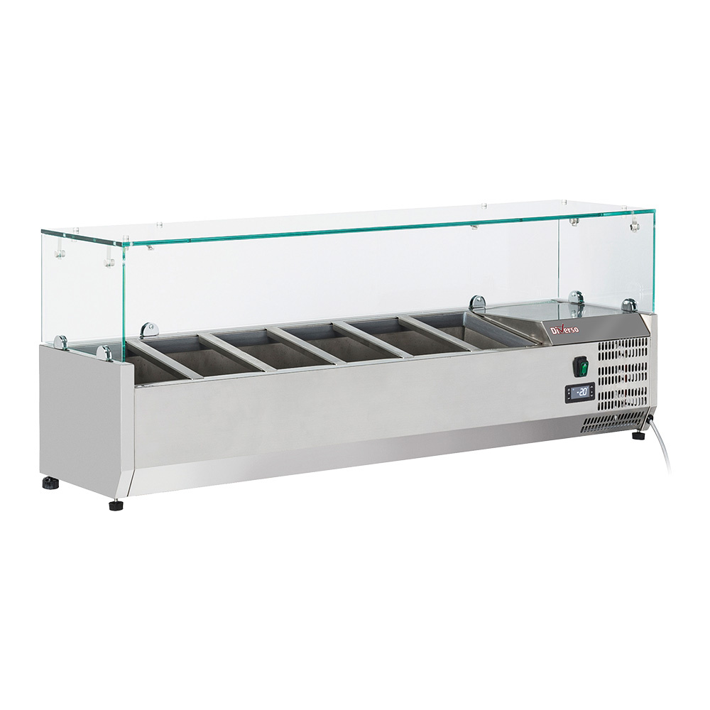 Vitrina refrigerada 6x GN1/4 - 150 mm, con cristal