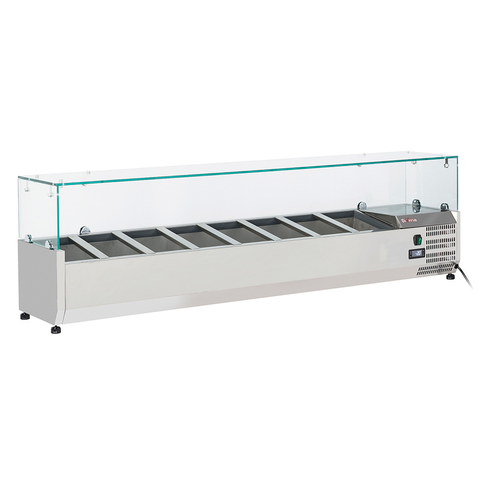Vitrina refrigerada 8x GN 1/4 - 150 mm, con cristal