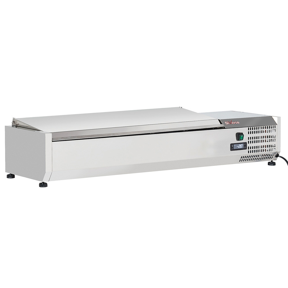 Estructura refrigerada 5 x GN 1/3 & 1x GN 1/2 -150 mm, con tapa en acero inoxidable