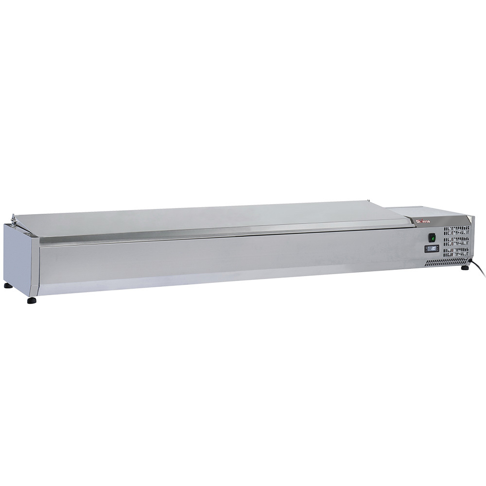 Estructura refrigerada 9x GN1/3-150 mm, con tapa en acero inoxidable