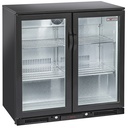 Enfriador de botellas ventilado "barra trasera", 2 puertas de cristal batiente