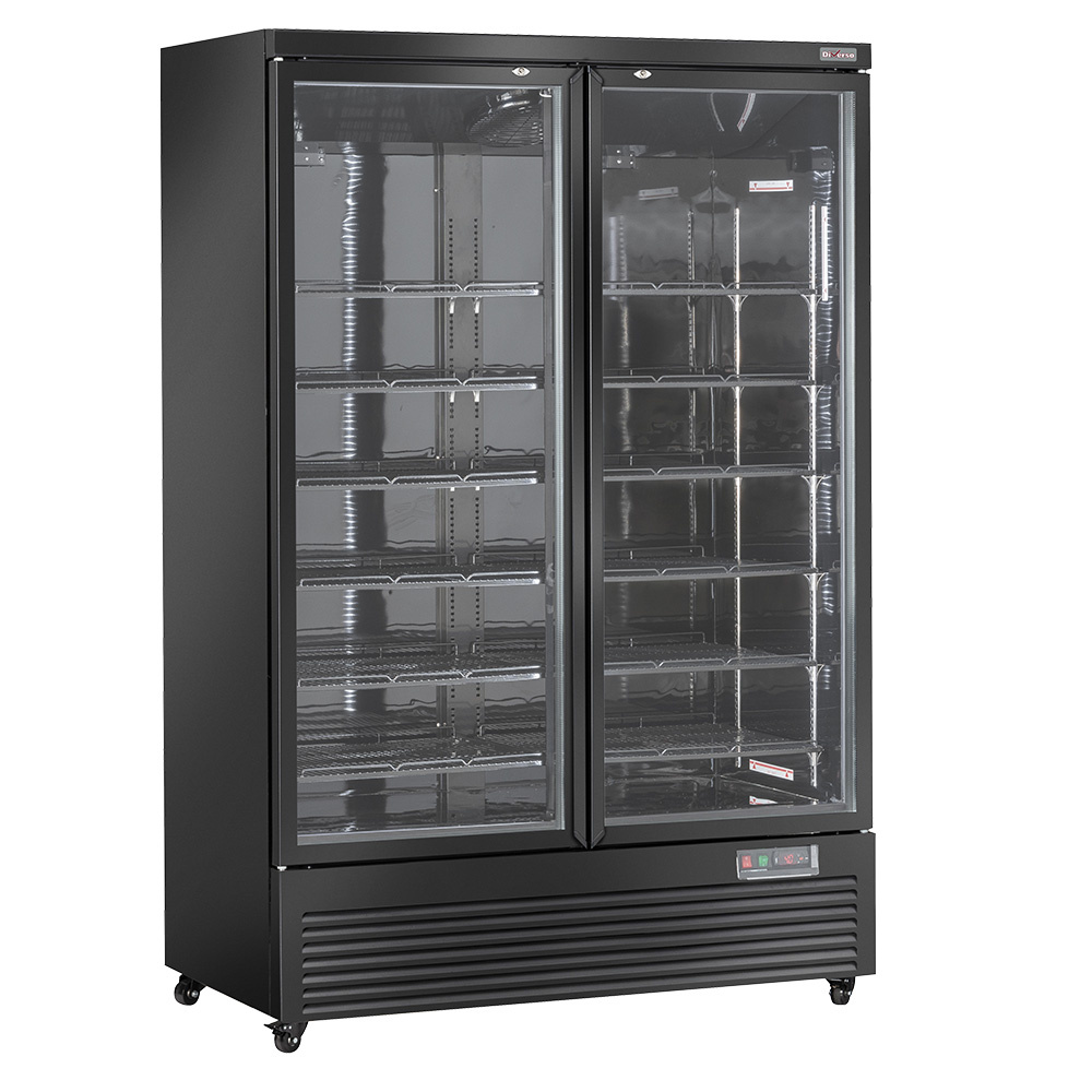 Vitrina frigorífica vertical, 2 puertas, 1085 litros - NEGRO
