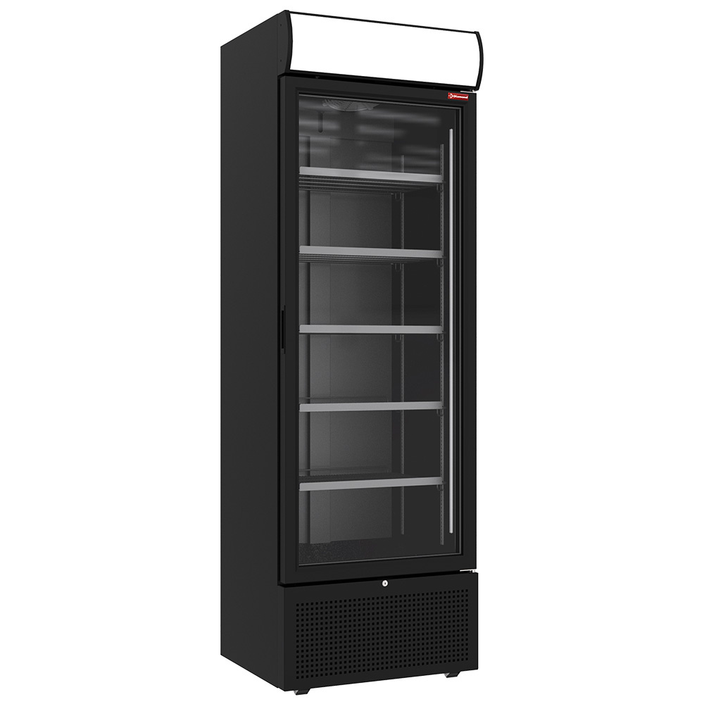 Vitrina refrigerada positiva 494 litros NEGRO con caja luminosa