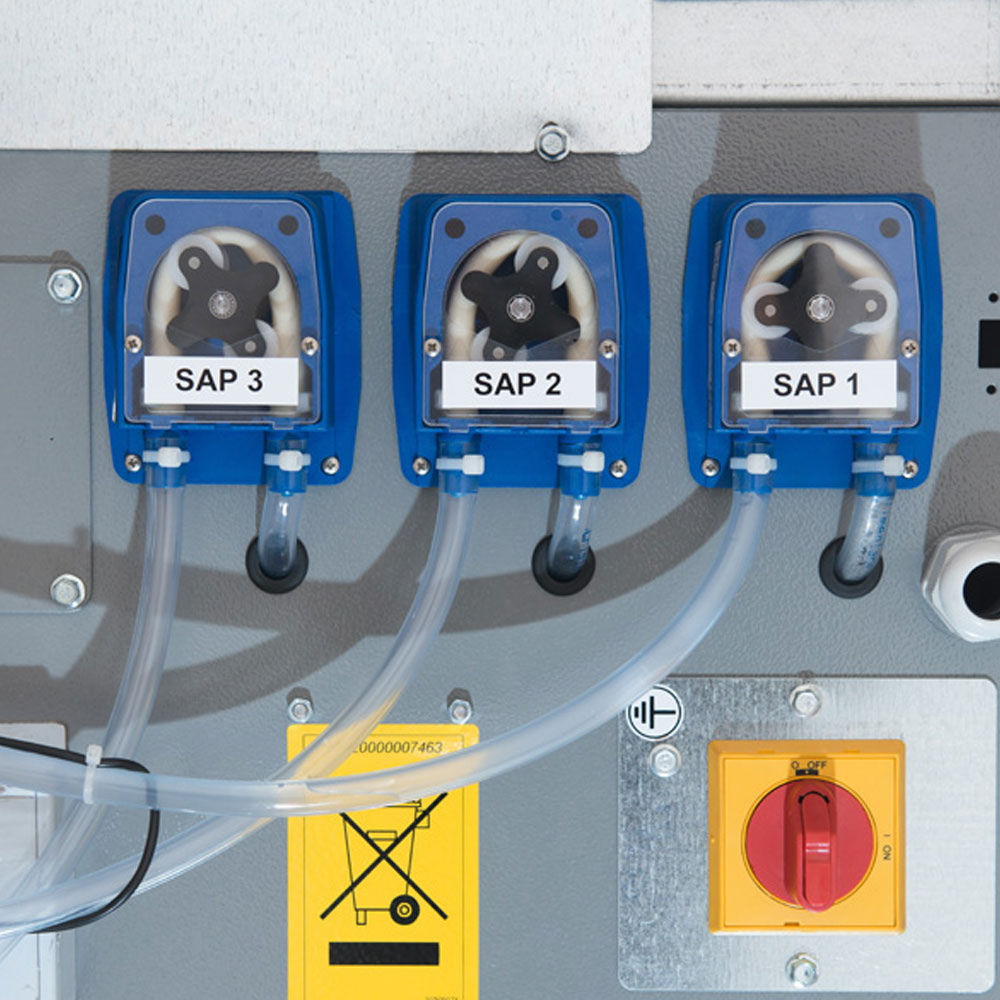 Dosador "peristaltico" para detergente liquido