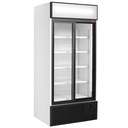 Vitrina T° positiva, ventilada, 760 litros, 2 puertas correderas, con caja iluminada