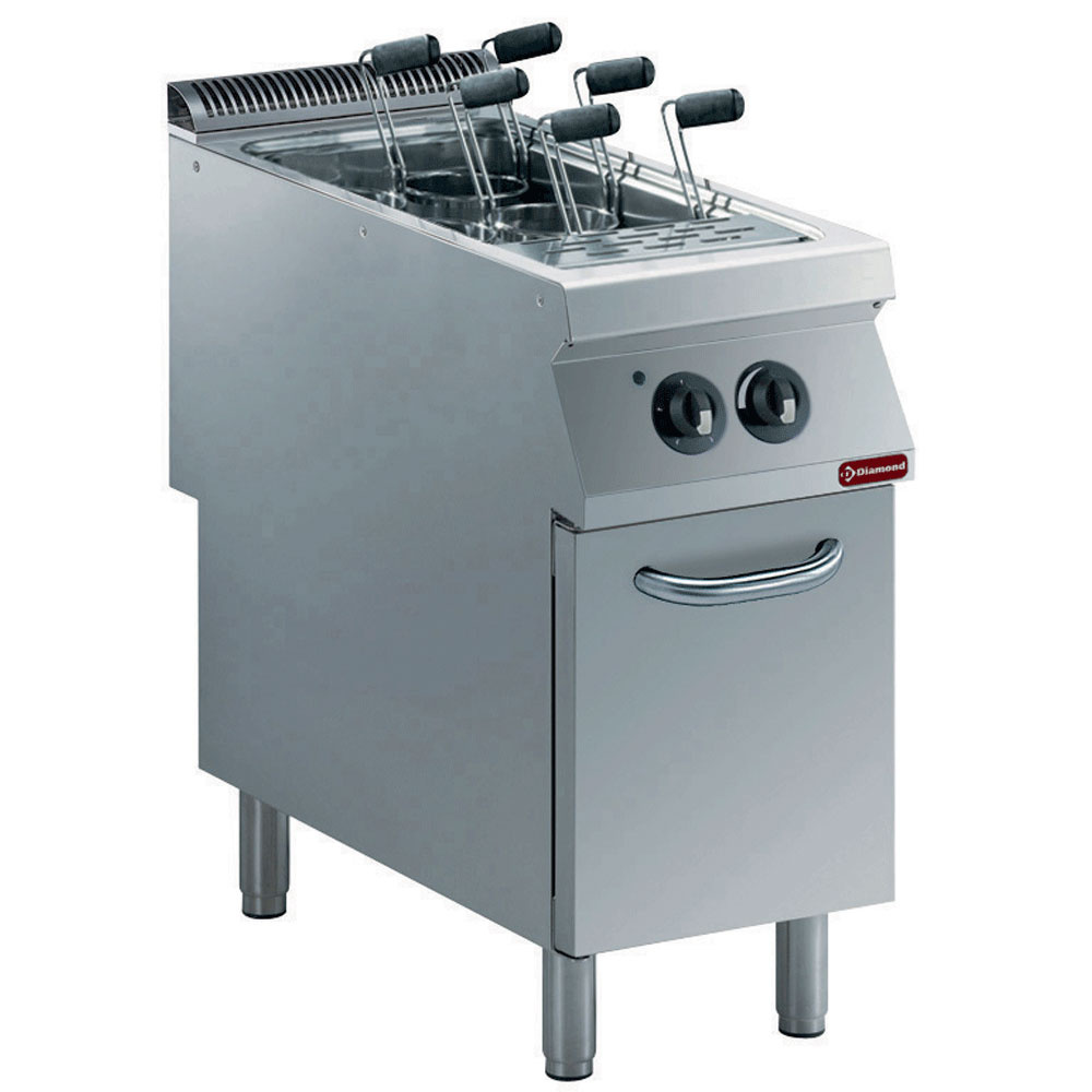 Cocedor de pasta eléctrico, 1 cuba GN 1/1 sobre mueble (sin cestas)