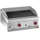 Grill piedra de lava, módulo 1/1, rejilla en hierro fundido «de doble cara»-TOP-