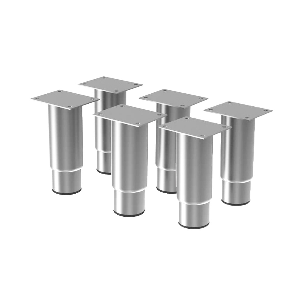 Juego de 6 patas ajustables de acero inoxidable (h.125mm)