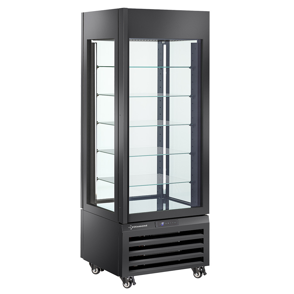 Vitrina completamente acristalada" 440 Lt., 5 niveles de vidrio, ventilada - CHOCOLATE - NEGRO