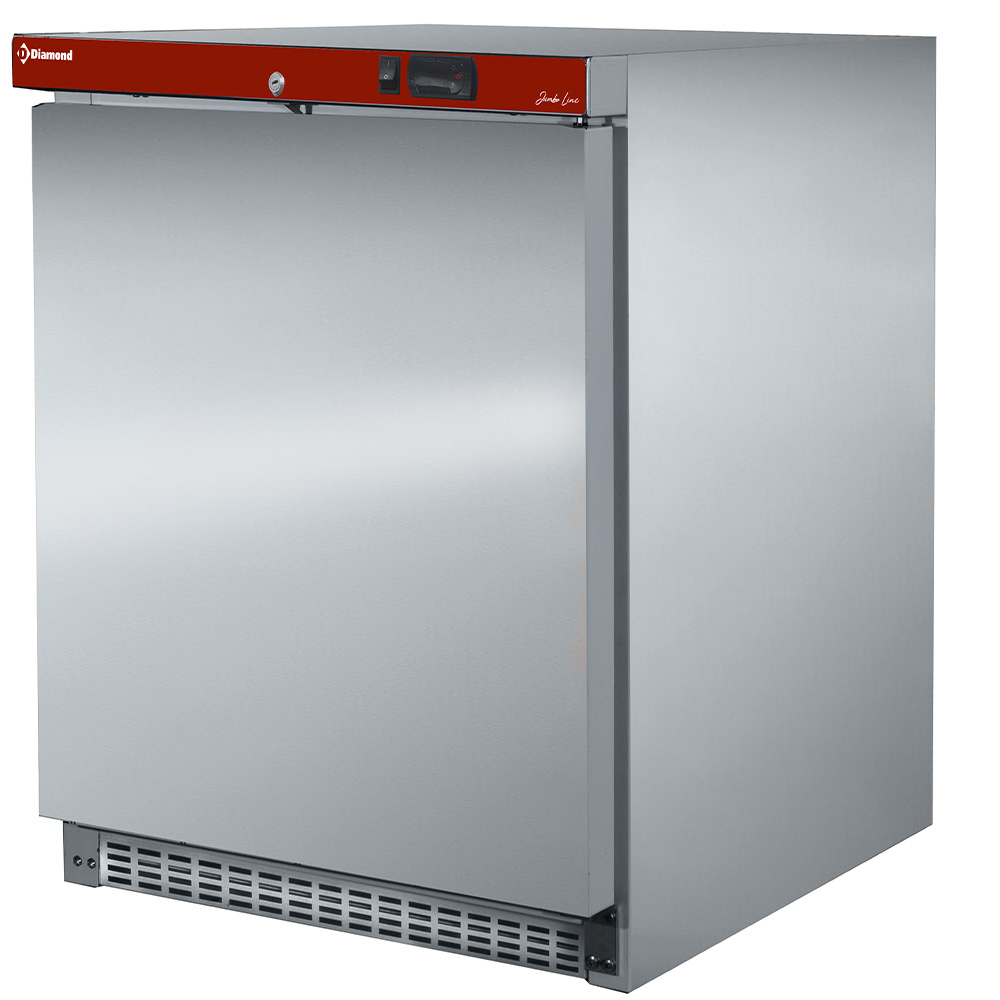 Frigorífico ventilado, 150 litros. acero inoxidable