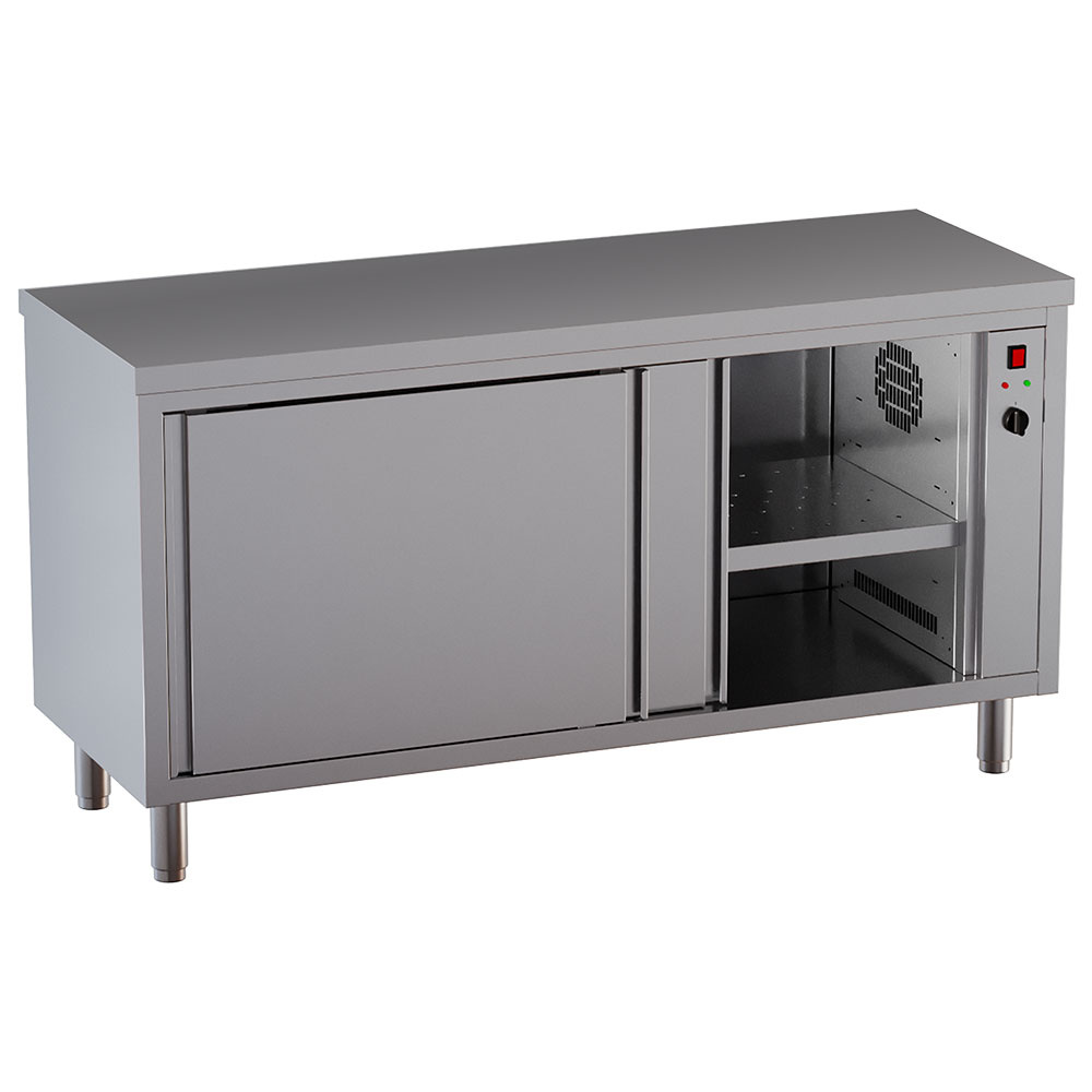 Mesa armario calefactado con 2 puertas correderas