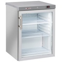 Frigorífico ventilado, puerta de vidrio, 200 litros. acero inoxidable