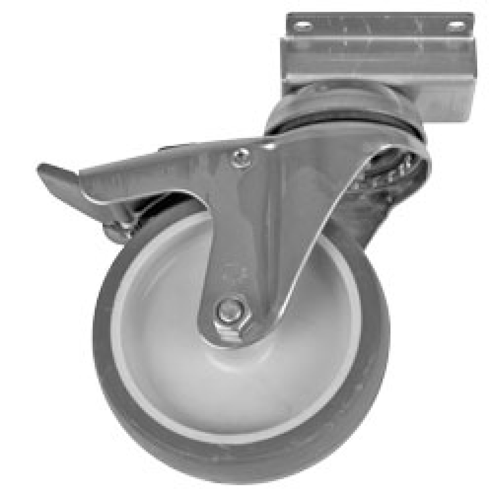 Rueda inox con freno, Ø 125 mm (1pieza)