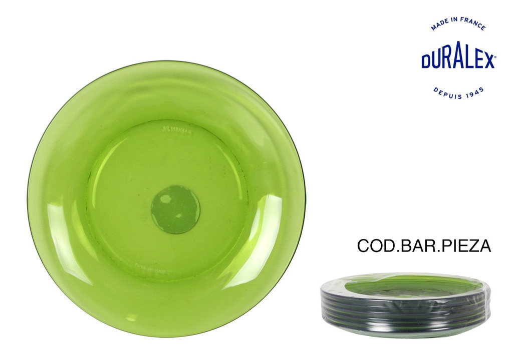 [V12-3008GF] (SP)$ PLATO POSTRE VERDE  ø19cm "LYS"