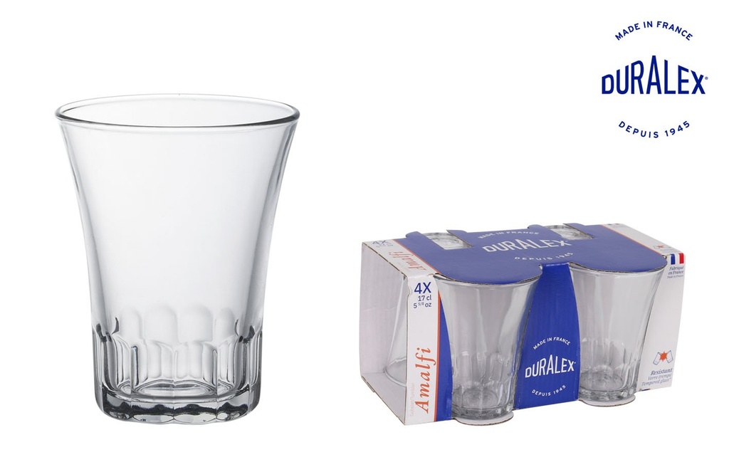 SET 4 CLEAR GLASS 17cl "AMALFI"