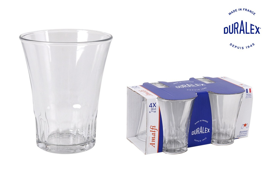 [T02-1005AC] (F) SET 4 VASOS TRANSPARENTE 21cl "AMALFI"