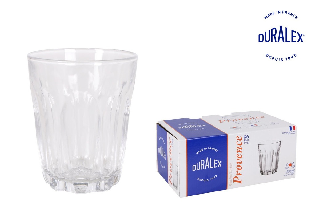 [T02-1038AB] SET 6 VASOS TRANSP. 16cl "PROVENCE"