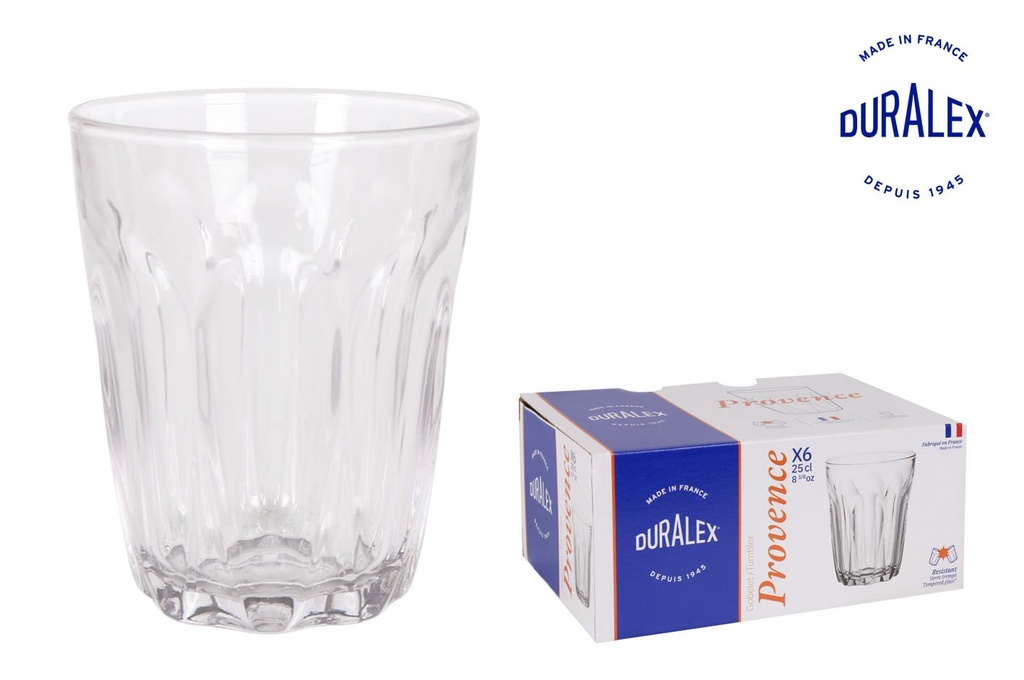 [T02-1040AB] SET 6 VASOS TRANSP. 25cl "PROVENCE"