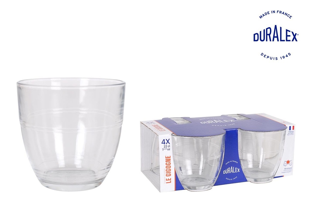 [T13-1017ACC] (EK) SET 4 VASOS TRANSPARENTE 220cc "GIGOGNE"